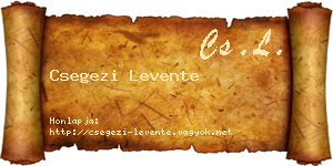 Csegezi Levente névjegykártya